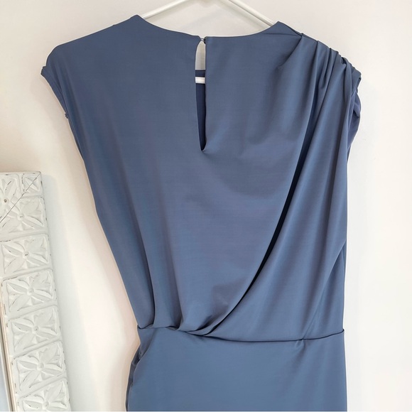 Veronica Beard Blue Merrith Fluid Jersey Knit Asymmetrical Dress - Picture 9 of 16